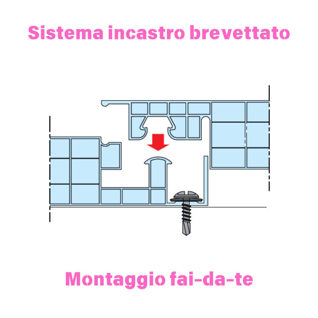 Sistema ad incastro per policarbonato brevettato fai-da-te
