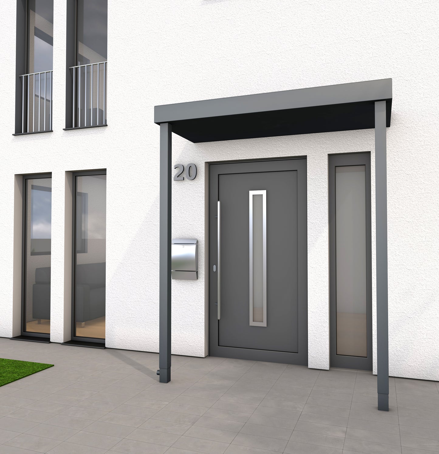 Pensilina Design Plus da 200 cm con montanti