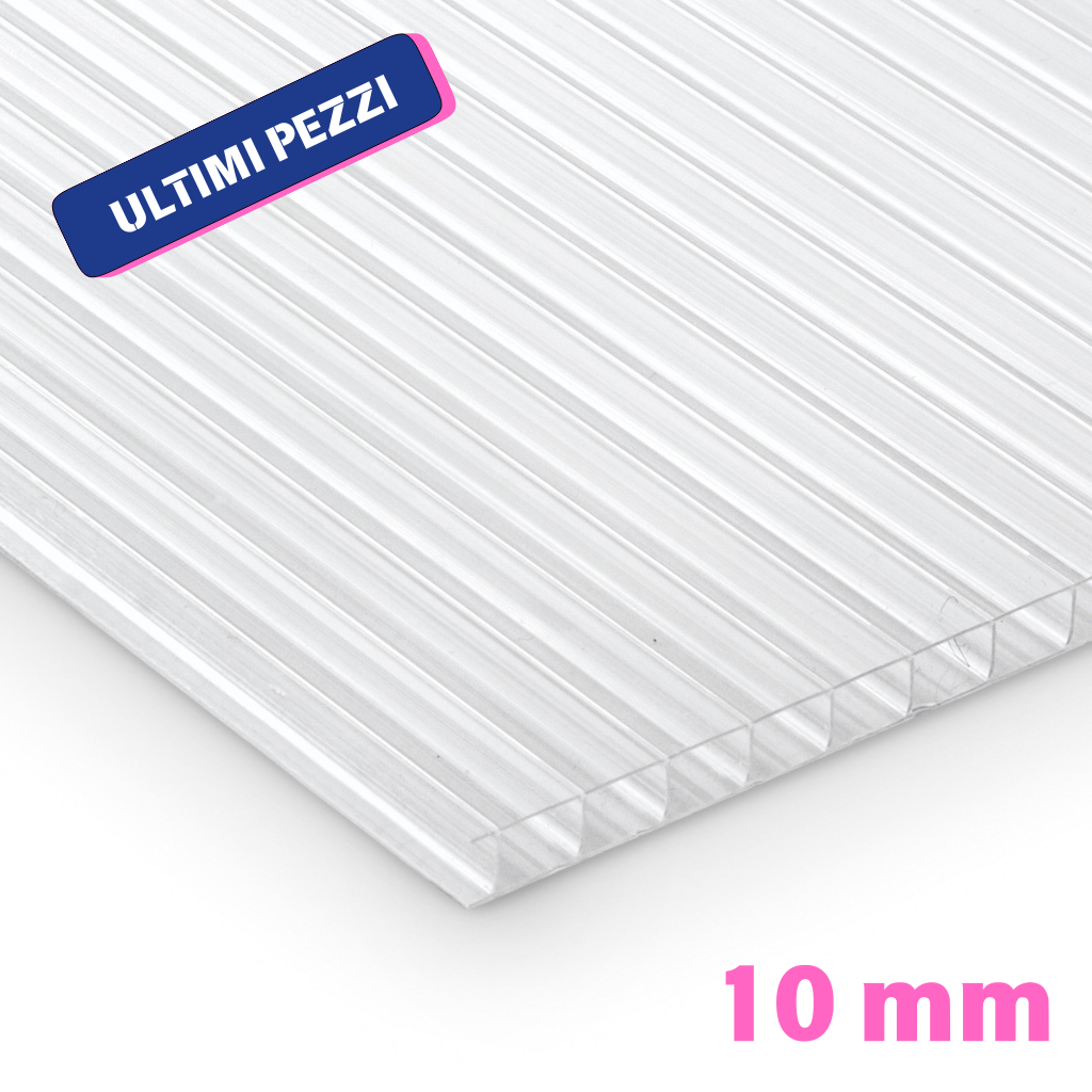Policarbonato alveolare 10 mm trasparente ultimi pezzi outlet sconto