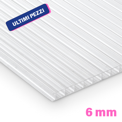 Policarbonato alveolare 6 mm trasparente ultimi pezzi outlet sconto