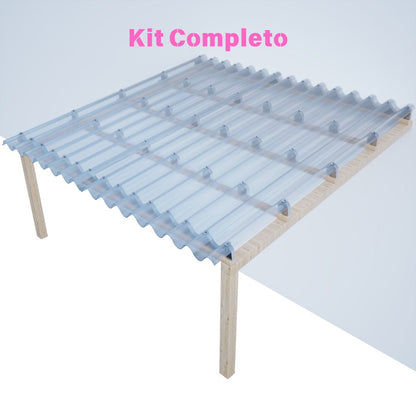 Copertura OndaTek in policarbonato alveolare su misura – Kit modulare per esterni