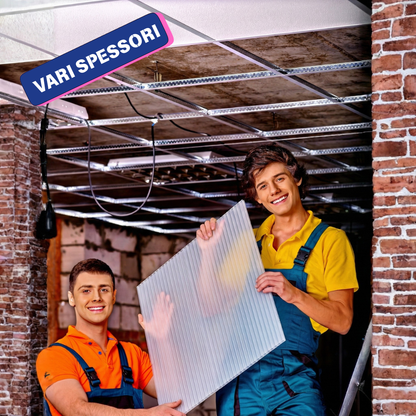 Pannelli in policarbonato per controsoffitti luminosi e di design