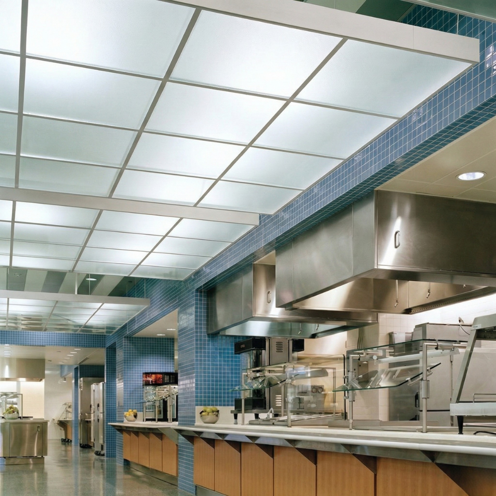 Pannelli in policarbonato per controsoffitti luminosi e di design