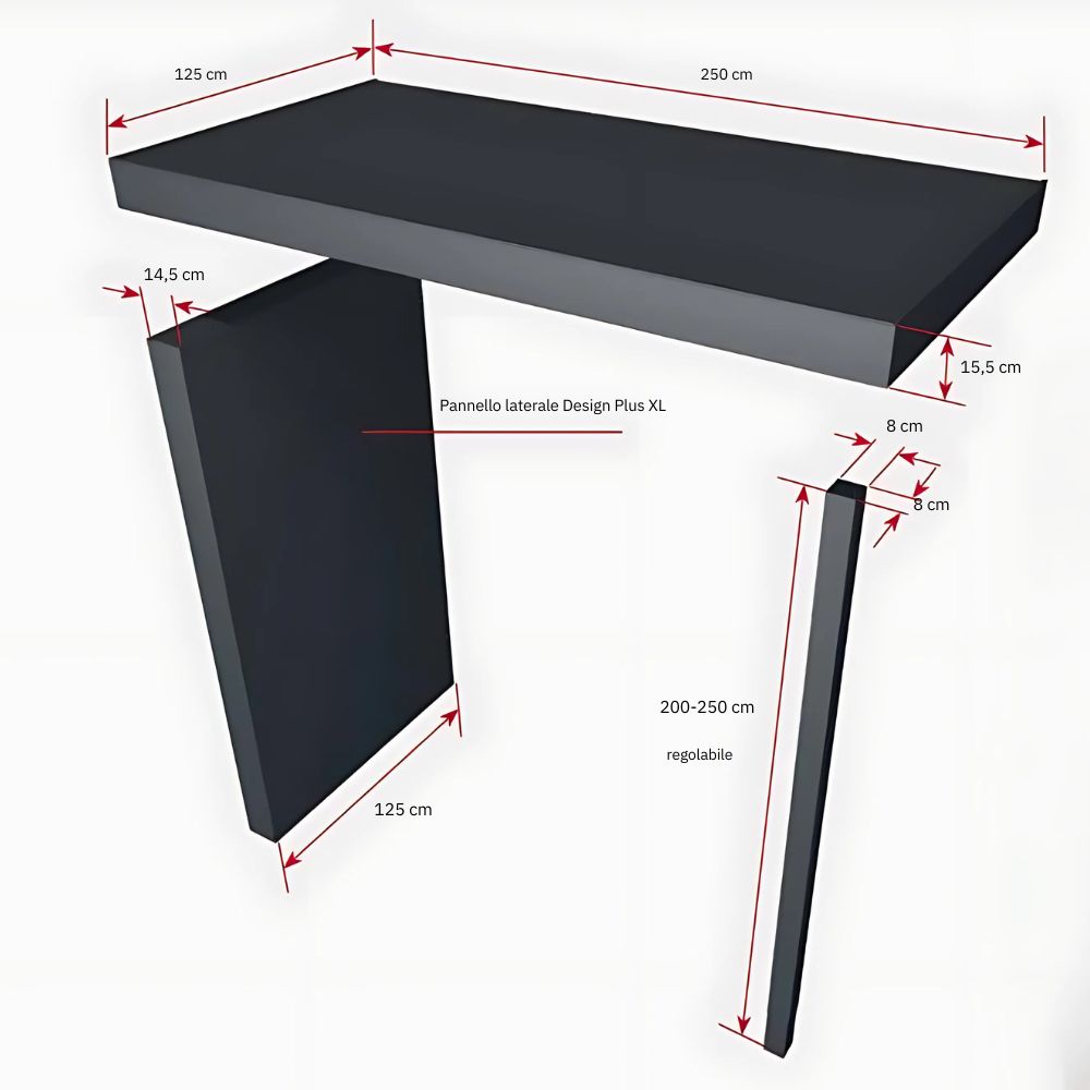 Misure ingombro pensilina design plus xl