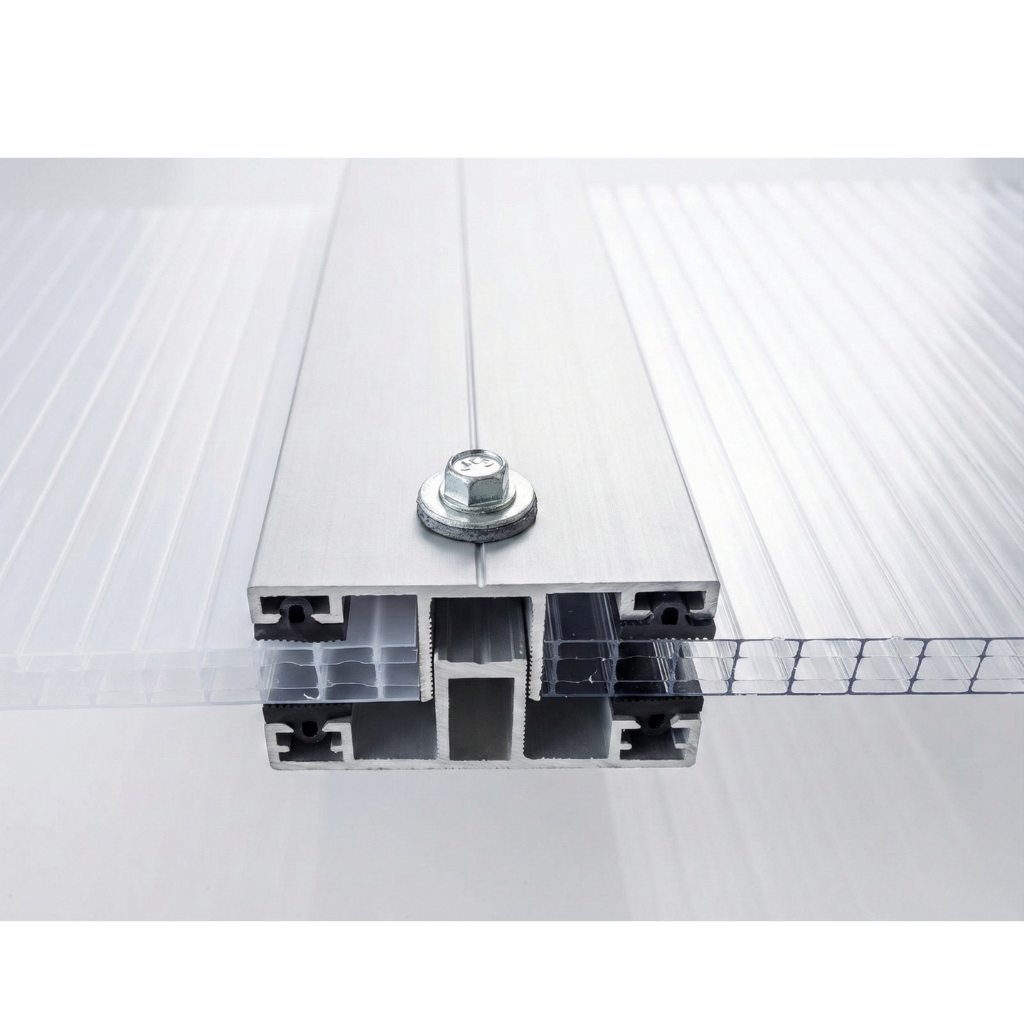 Profilo di giunzione ad H in alluminio per policarbonato alveolare