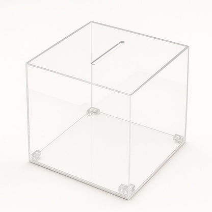 Urna in plexiglass trasparente con base bianca opaca