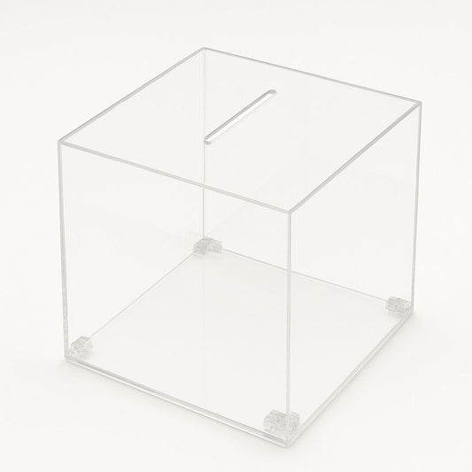Urna in plexiglass trasparente con base trasparente