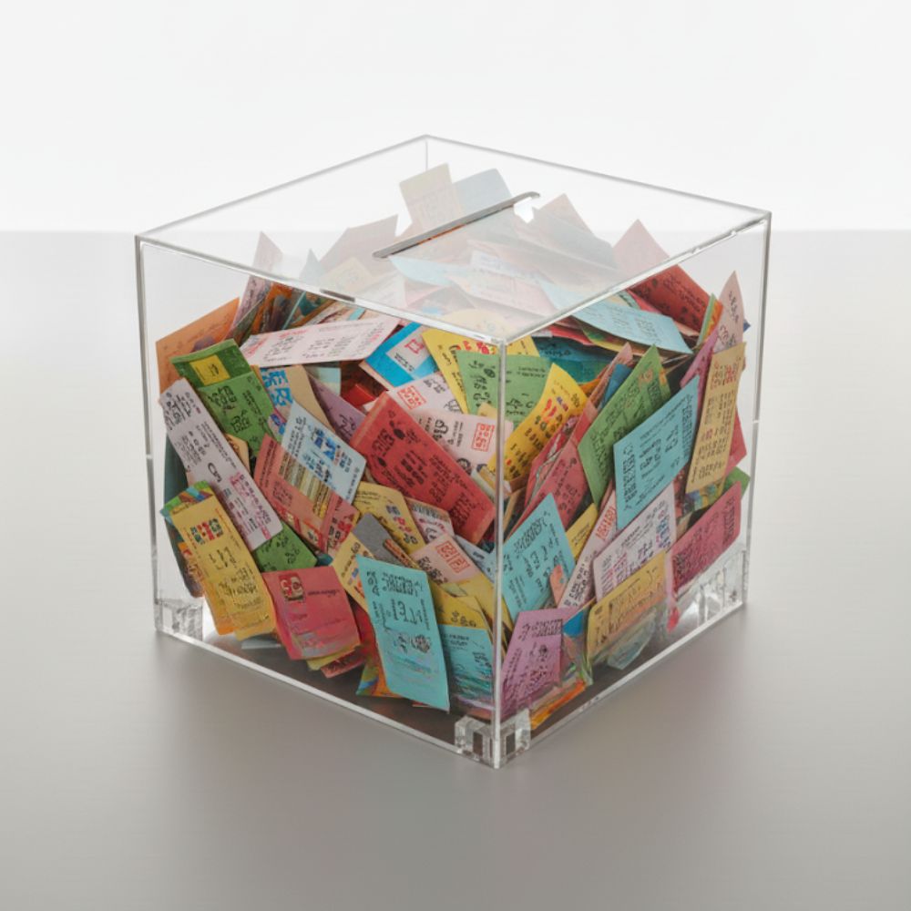 Urna in plexiglass trasparente per bigliettini